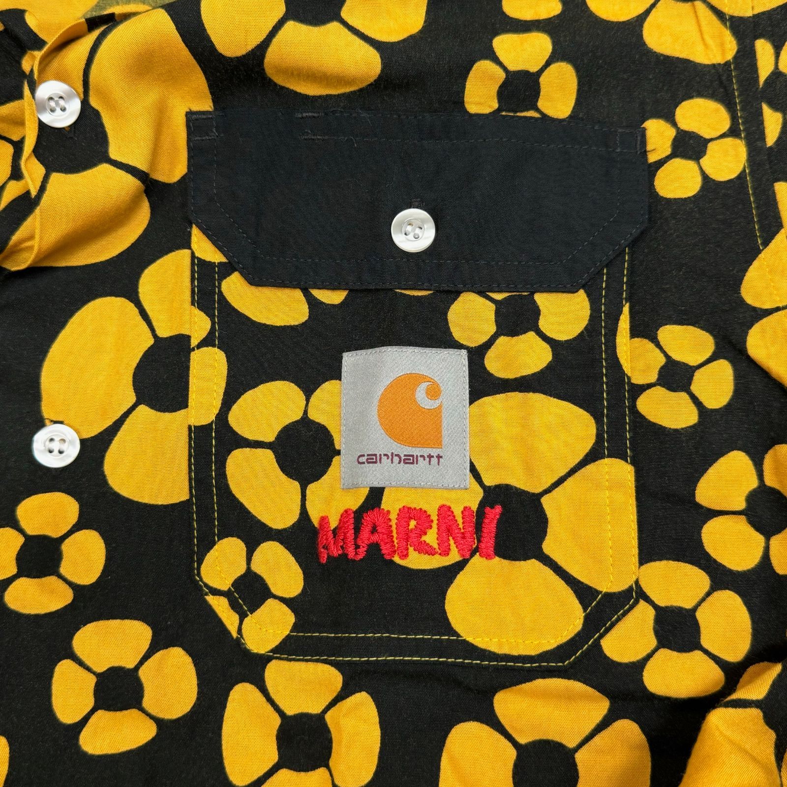 定価48400円 MARNI × CARHARTT WIP 23SS YELLOW SHORT SLEEVED FLORAL SHIRT 半袖シャツ  マルニ カーハート コラボ CUMU031296 UTX002 MFY70 イエロー S 59703A5 - メルカリ