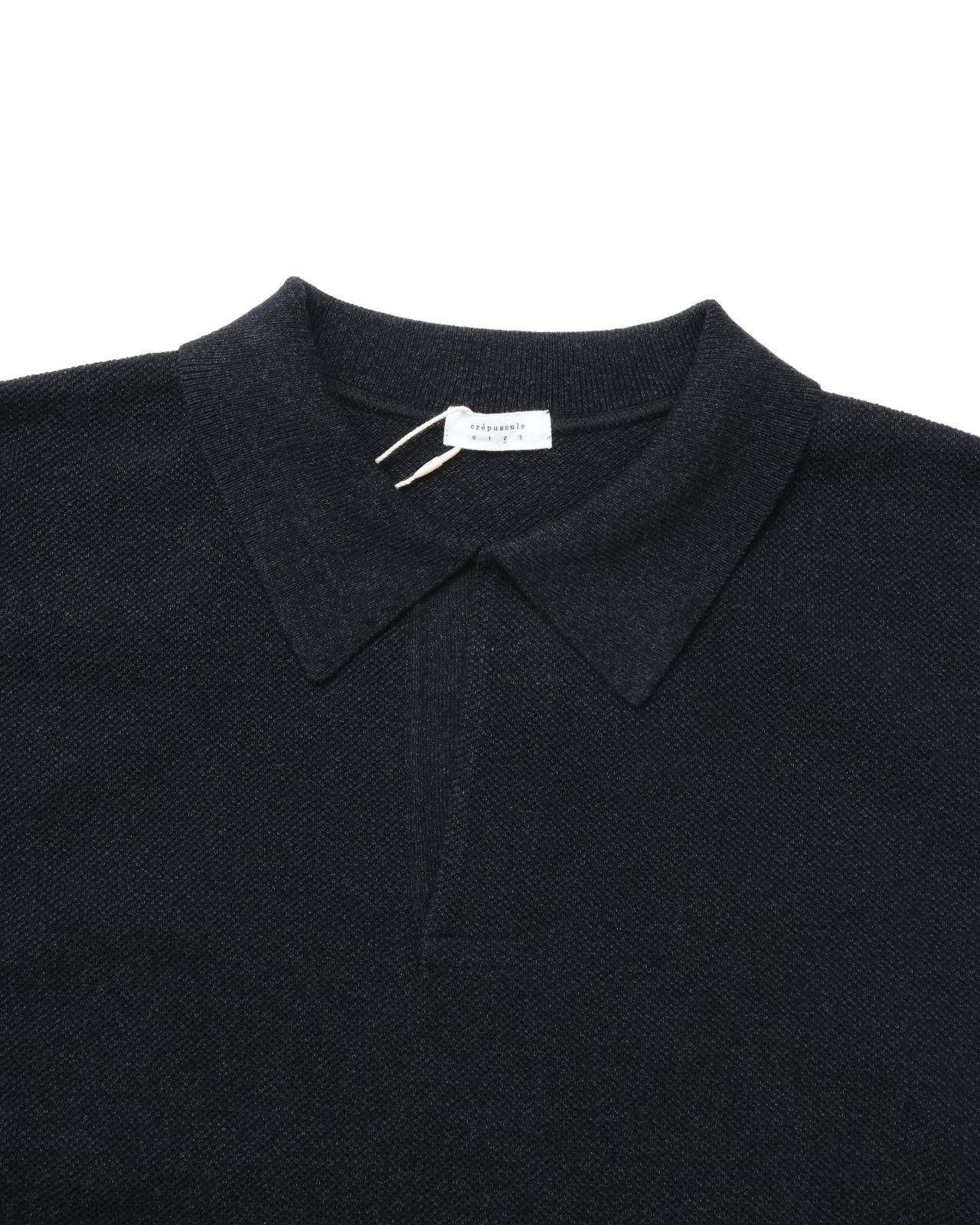 crepuscule クレプスキュール Moss Stitch Polo BLACK モスステッチ