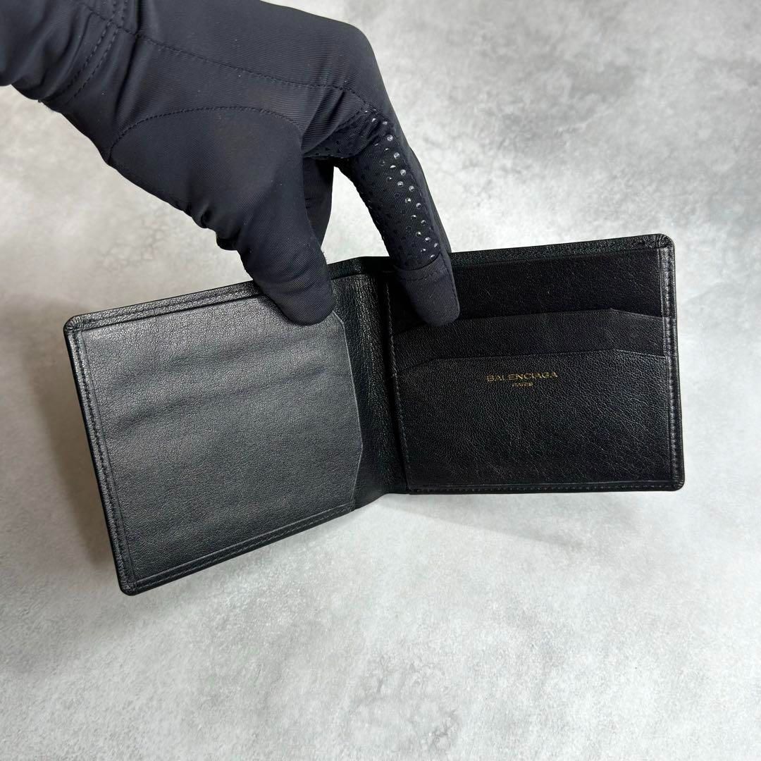 BALENCIAGA BBバイフォールドウォレット　二つ折り財布　札入れ　黒 未使用品】BALENCIAGA バレンシアガ / BBバイフォールド