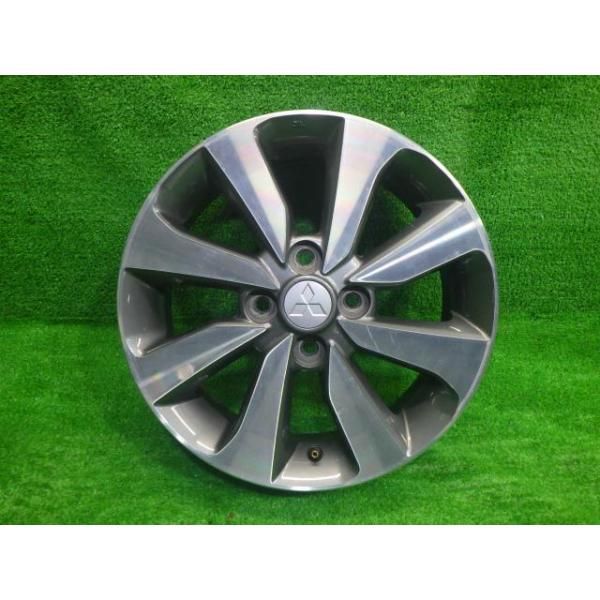 【Ａ32193】ｅｋカスタム B11W 純正アルミホイール 15×4.5J 1本 15インチ 4H100 4.5J +45 ブラックシルバーアルミホイール4本セット