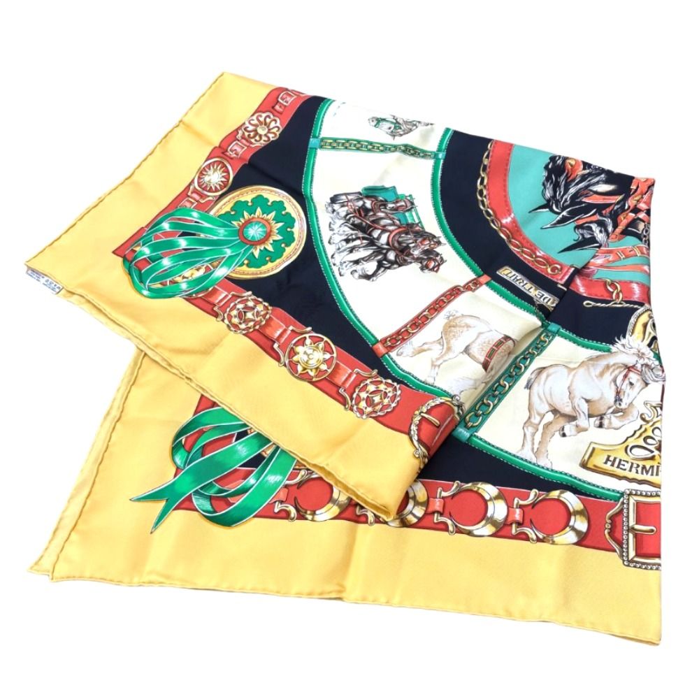 HERMES エルメス スカーフ カレ90 CHEVAUX DE TRAIT 輓馬 シルク