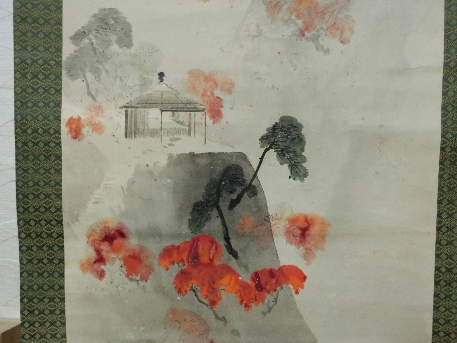 【掛け軸　紅葉山家文　菊池「容斎」掛軸・34・】◆花鳥　仏画　美術　書画骨董 掛け軸 紅葉山家文 菊池「容斎」掛軸・34・】◇花鳥 仏画 美術