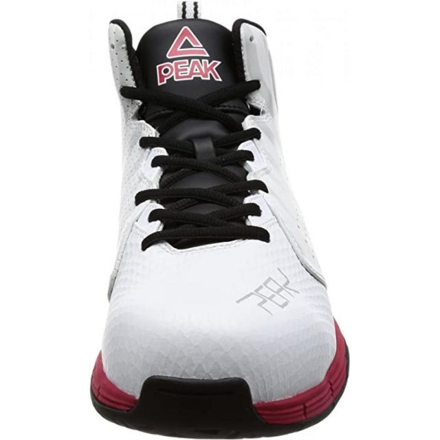 PEAK ピーク セーフティシューズ シューレースタイプ BAS-4504 ホワイト×レッド 30.0cm 安全靴 作業靴 ハイカット スニーカー
