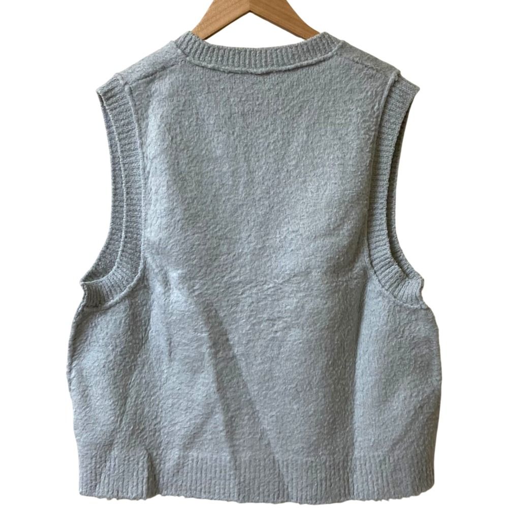 23AW ROBERTO COLLINA ロベルトコリーナ プラージュ別注 vシャギー Vネック ベスト Sサイズ グレー レディース 古着