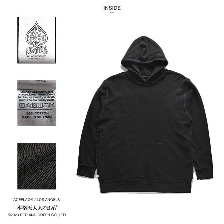 ACE FLAG パーカー フーディ 長袖 スウェット 裏パイル メンズ