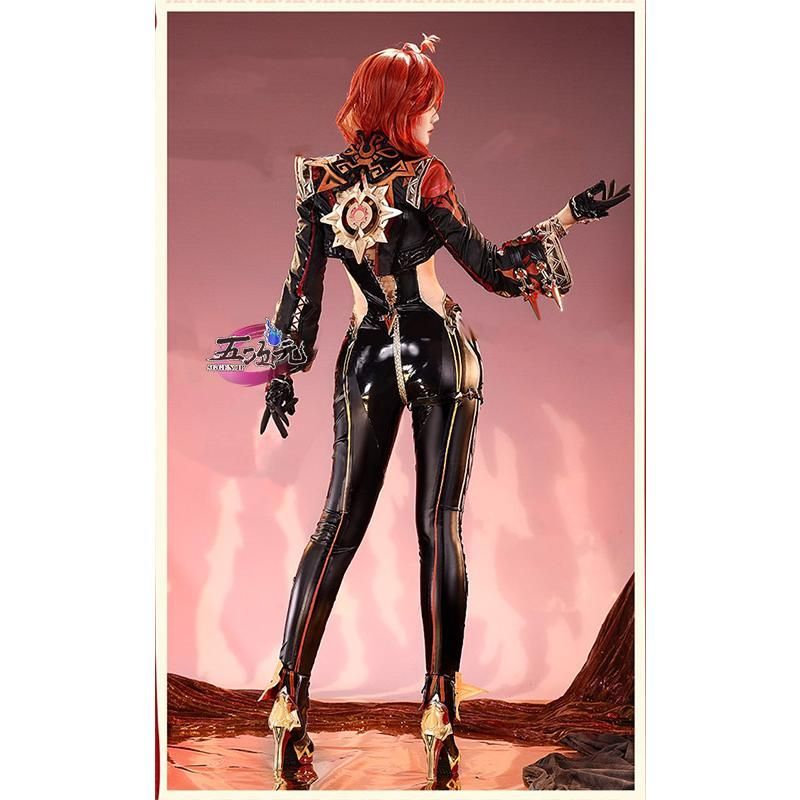 新発売 三分妄想 原神 コスプレ マーヴィカ 炎神 衣装 ウィッグ 靴 追加可 CS09019BJ ハロウィン