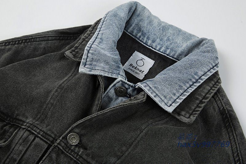 重ね着風 ダブルバイデニム ジャケット ジージャン 韓国 ストリート Y2K HIPHOP 原宿系 レディース ダンス衣装 hax5v997769