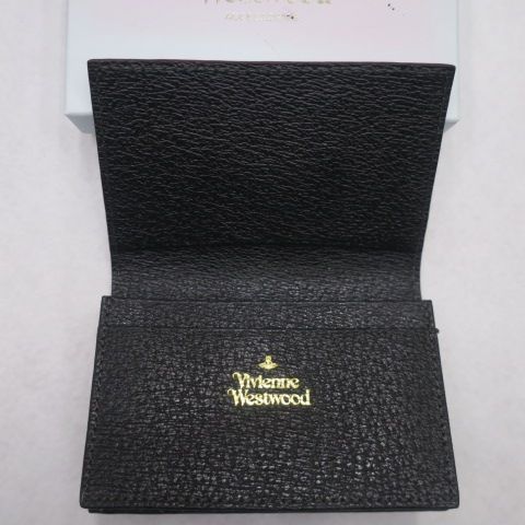 ヴィヴィアンウエストウッド 名刺入れ カードケース オーブ ゴールド レザー 黒 日本限定】VINTAGE ORB カードケース(ブラック)（レディース