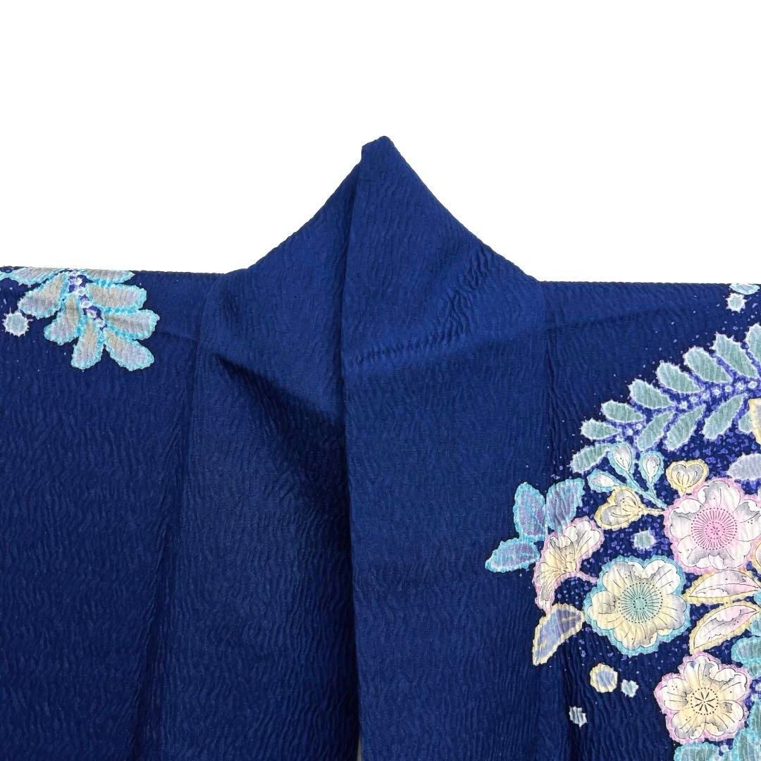 訪問着辻ヶ花膨れ織り幻想的藤たたき染紋無し着物102b d