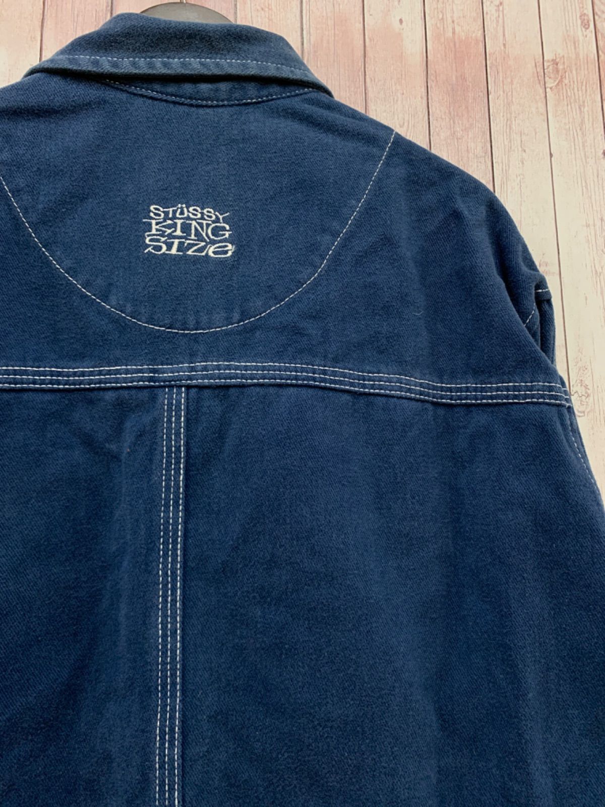 STUSSY ステューシー カジュアルジャケット ブルー M クラウン 刺繍 STUSSY ステューシー カジュアルジャケット ブルー M クラウン 刺繍