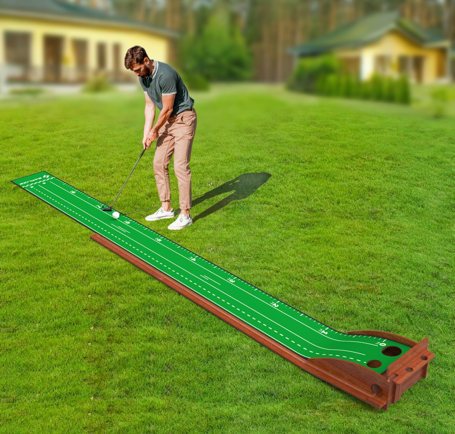 SAPLIZE パッティングマット 自動ボールリターン付き、パッティング