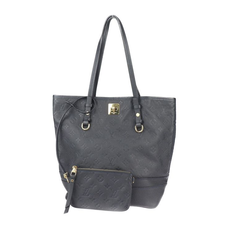 LOUIS VUITTON ルイ ヴィトン シタディンPM トートバッグ M40517 レザー ブラック ゴールド金具 モノグラムアンプラント ショルダーバッグ ビトン