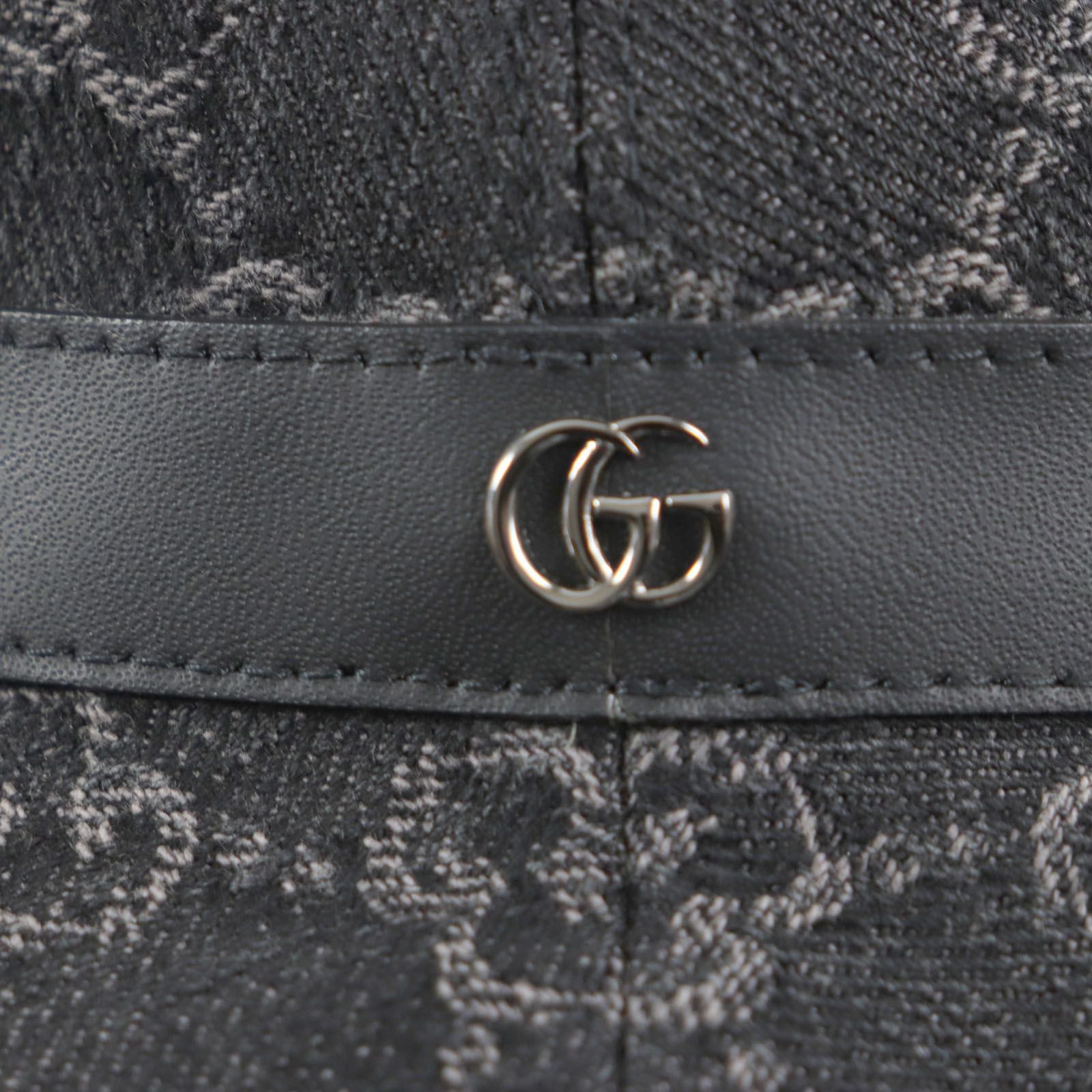 美品▽GUCCI グッチ 768647 現行品 GGデニム ロゴ金具 帽子