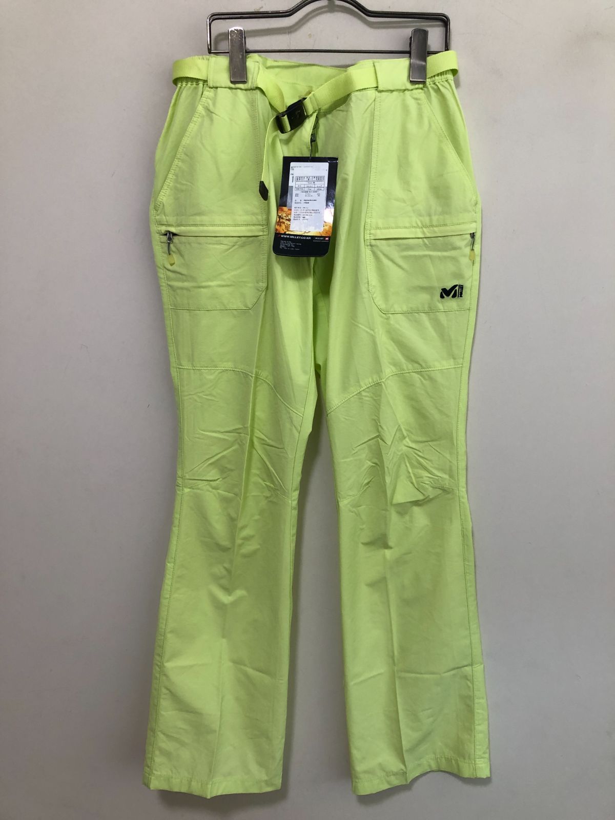 30684  ミレー（MILLET）ナイロンパンツ　レジャー　スポーツ 　ユニセックス　ライム