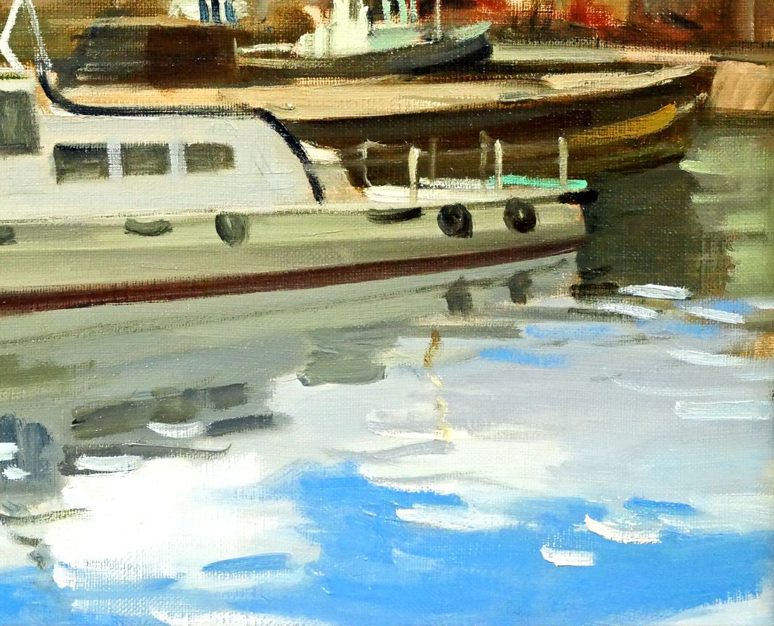 山下清 油彩 肉筆『池の白鳥』表サイン 裏サイン(印譜) F4号 額無 z13