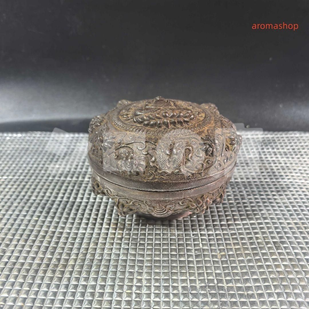 銅製 仏像 彫刻印泥盒 インク盒 アクセサリー盒 文房具 書道具 装飾品 置物 銅製 仏像 彫刻印泥盒 インク盒 アクセサリー盒 文房具 書道具