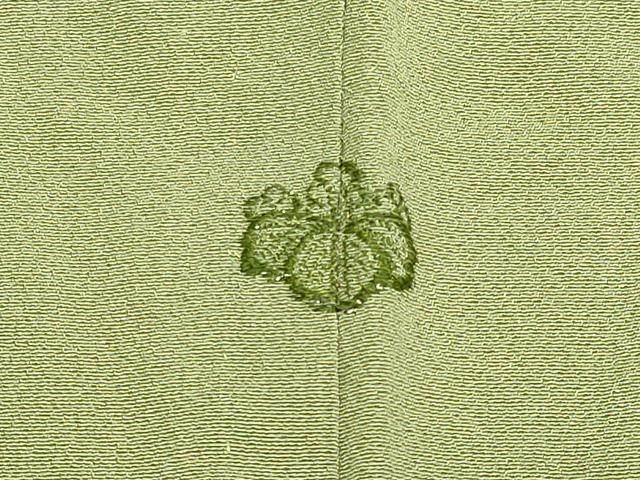 在庫限り 平和屋着物▽上質な色無地 単衣 山葵色 正絹 DAAW9355sf