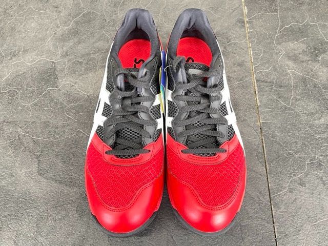 新品タグ付き アシックス 安全靴 赤 黒 白 26cm メンズ WINJOB