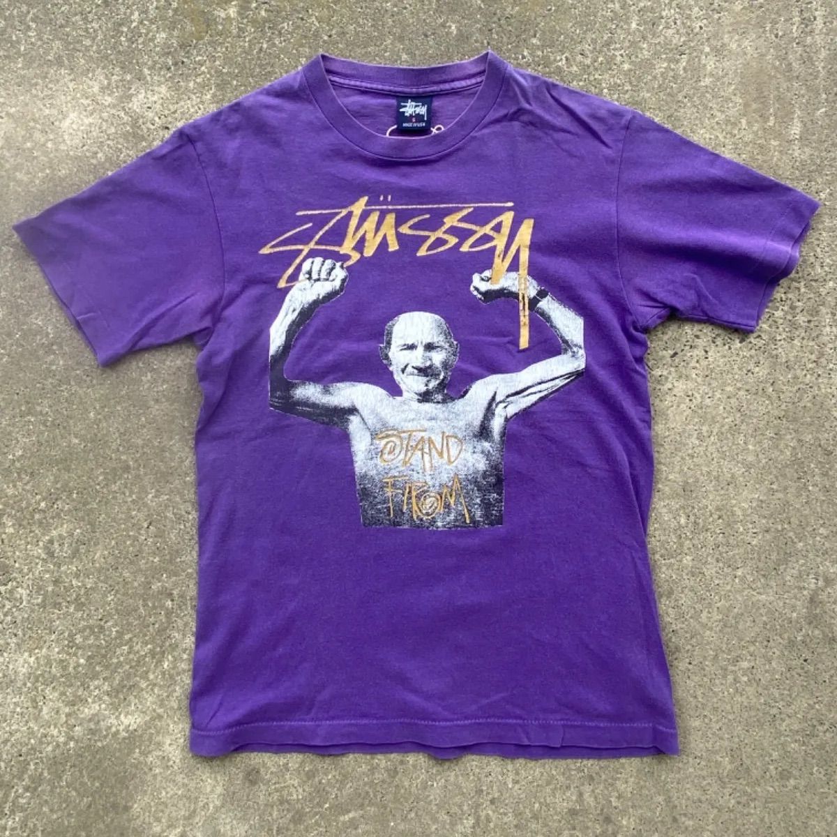 着丈64OLD STUSSY グリフィン USA製 パープル L Tシャツ