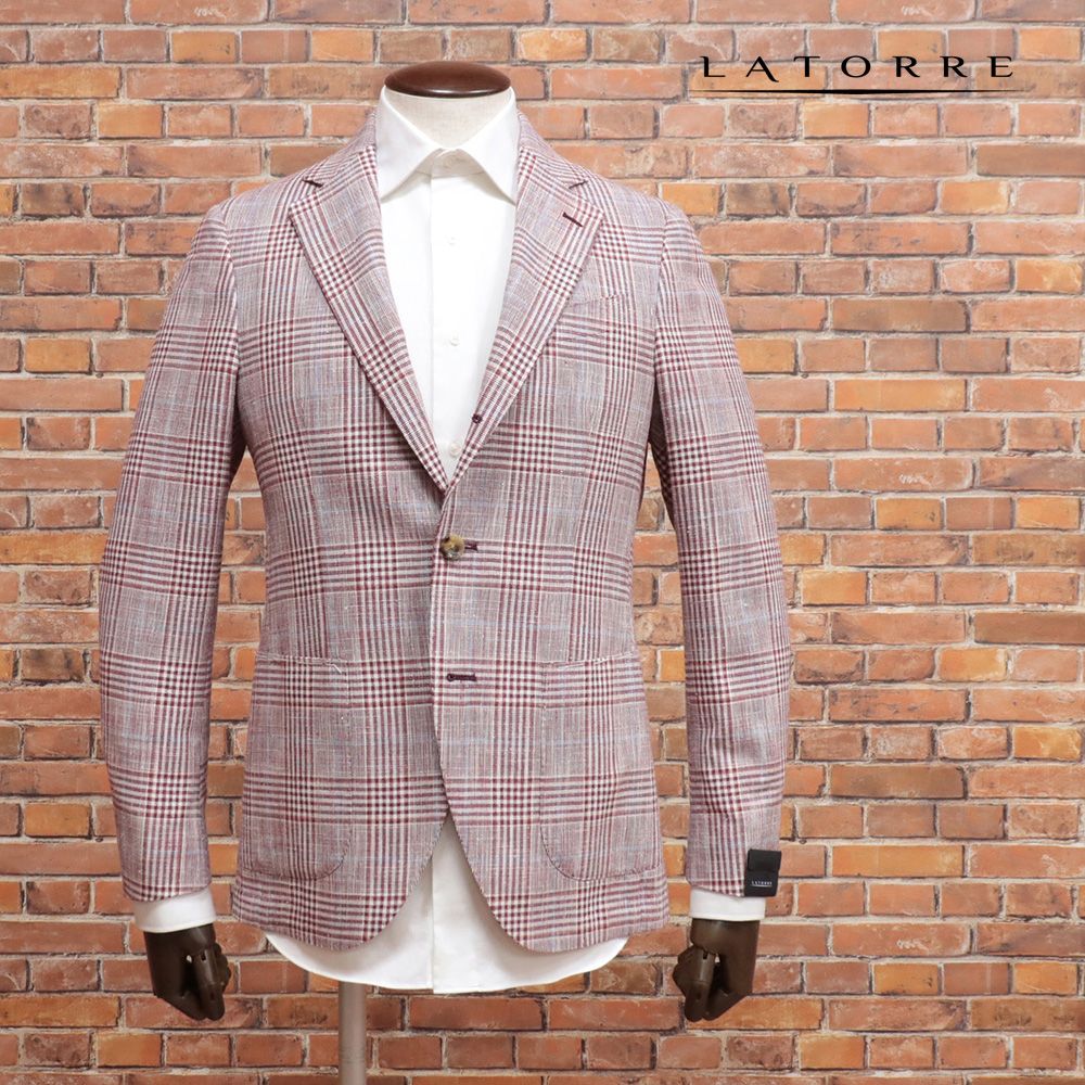 LATORRE ネイビー ジャケット 秋冬 フランネル ツイード 44