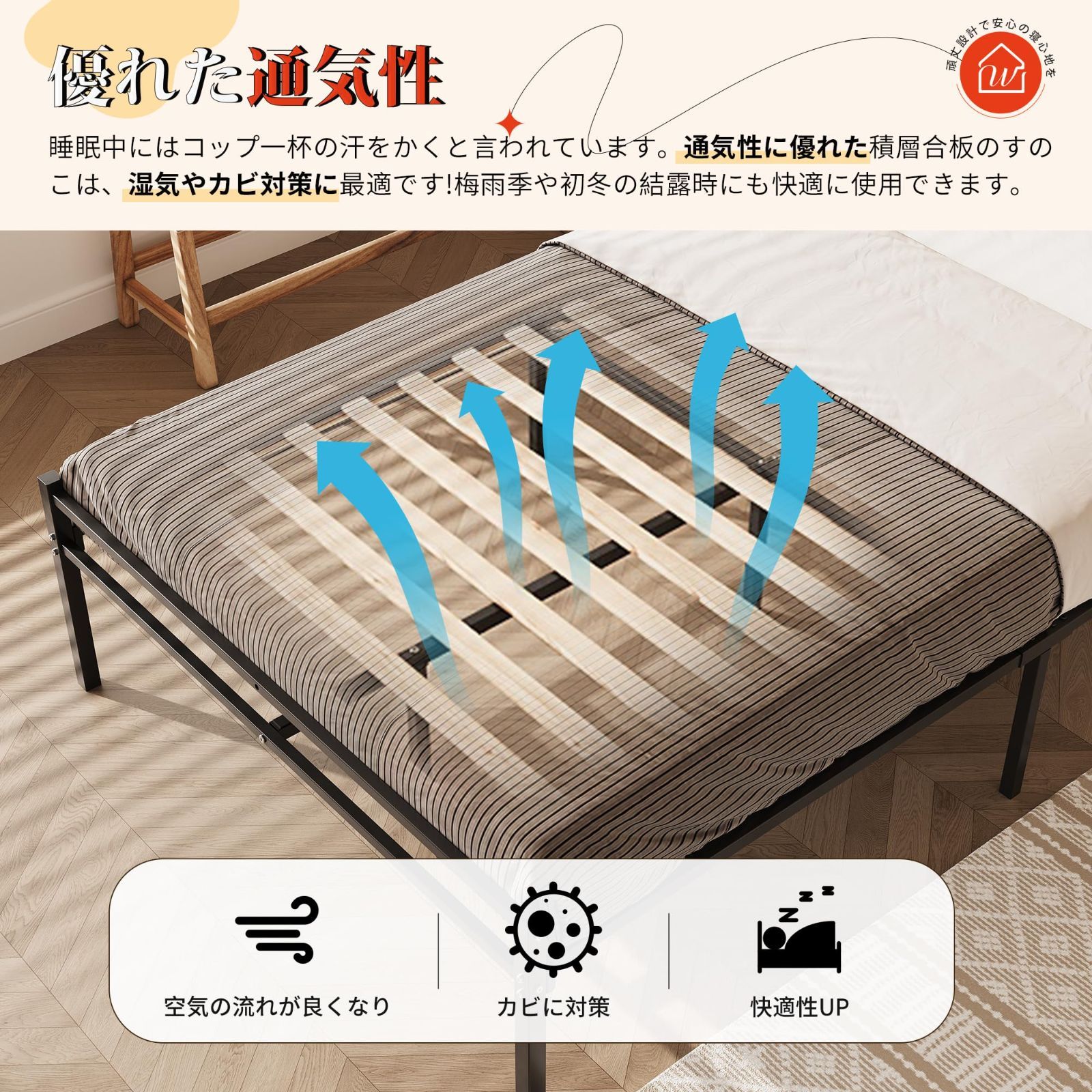 在庫処分 カビ防止 ベッド下収納 収納付き 耐荷重250kg スチール