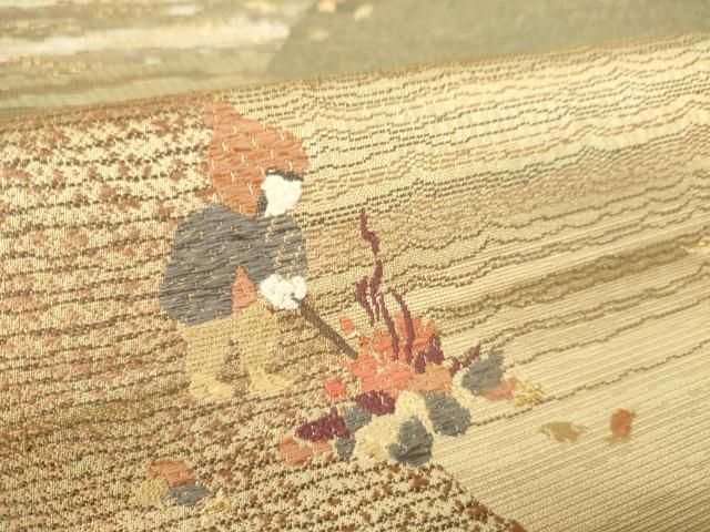 平和屋着物○袋帯 帯反物 歳時記 燃金糸 紙糸 大乗糸 壁糸 絹糸 逸品