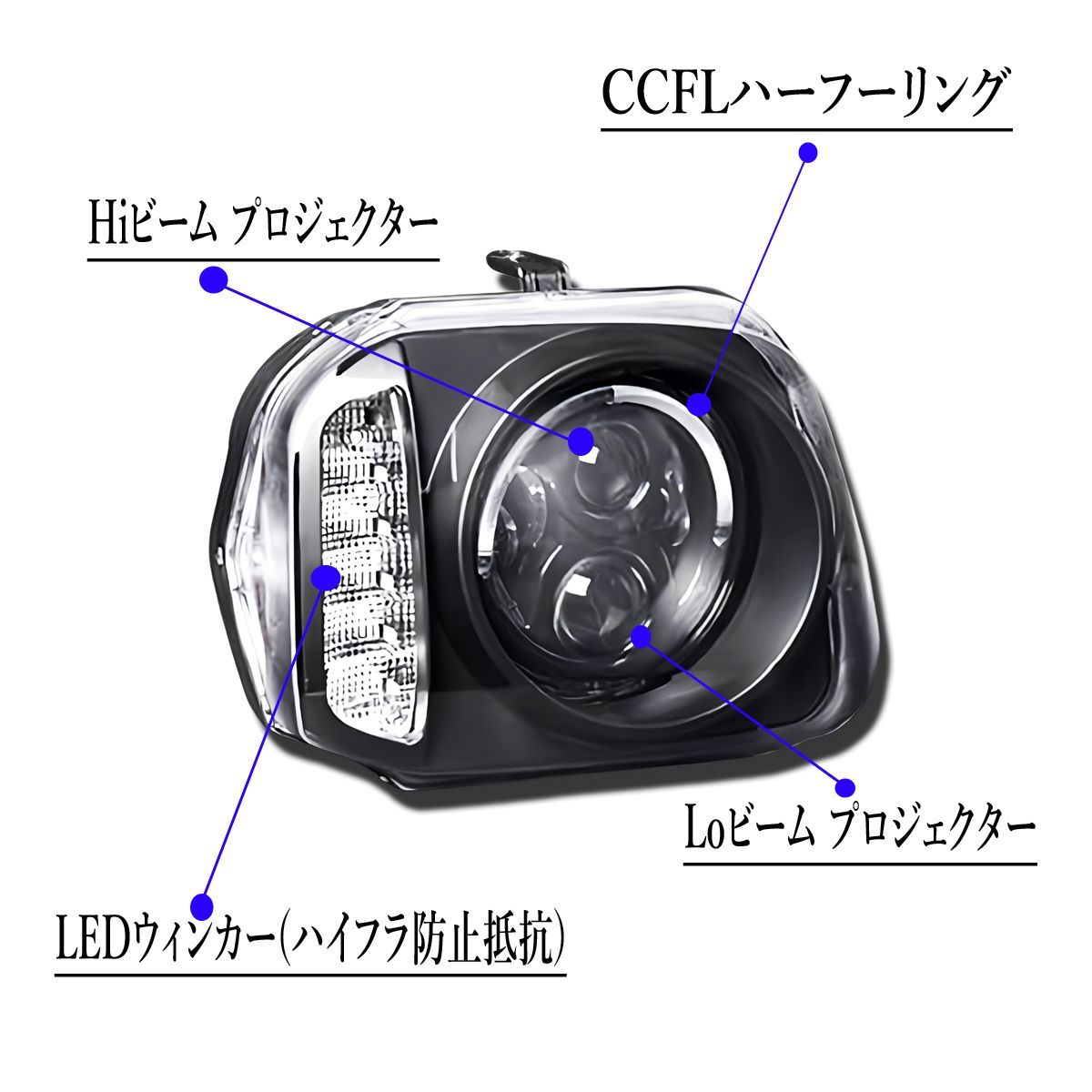 ジムニー JB23W プロジェクター ヘッドライト LED ウィンカー CCFL