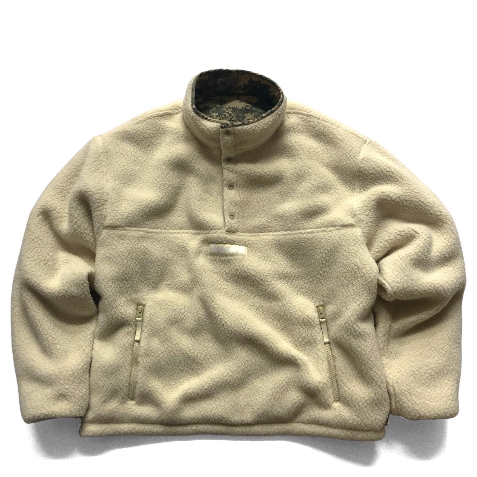 中古品】23AW SUPREME シュプリーム Polartec Shearling Reversible Pullover フリースジャケット  リバーシブル L グレー アイボリー - メルカリ