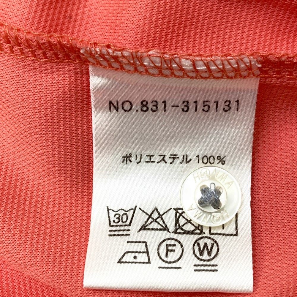 サイズ:LL HONMA ホンマゴルフ 半袖ポロシャツ ピンク系 サイズ:LL HONMA ホンマゴルフ 半袖ポロシャツ ピンク系