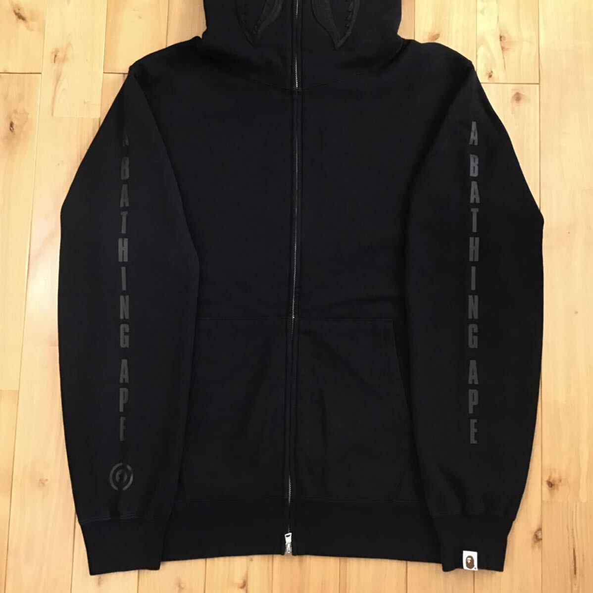 ☆XXL☆ All Black シャーク パーカー a bathing ape BAPE shark full 