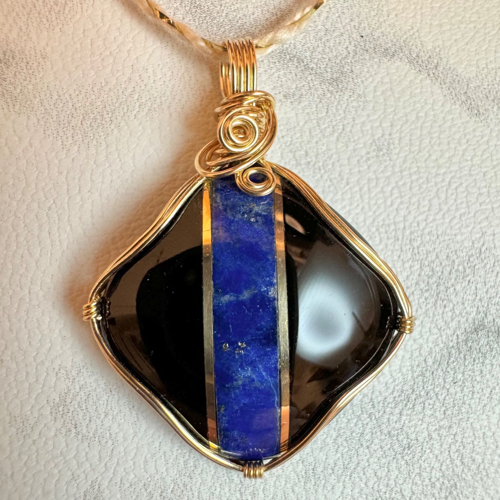 ラピスラズリ オニキス ラピスラズリ ペンダントトップ
