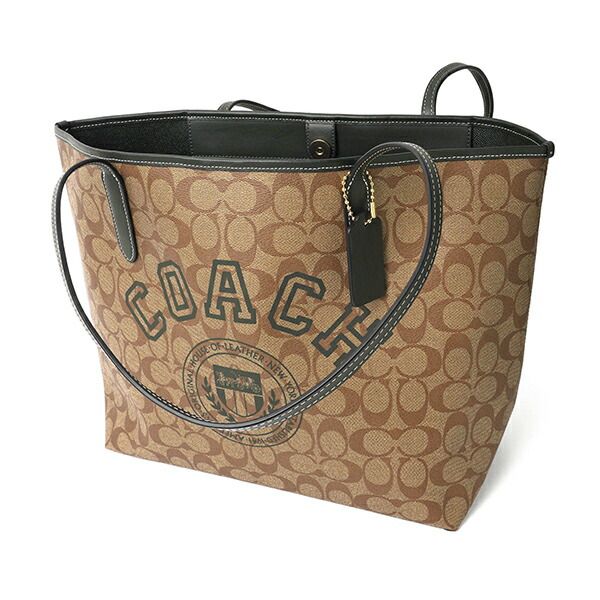 新品 コーチ COACH トートバッグ VARSITY MOTIF CITY TOTE カーキ  