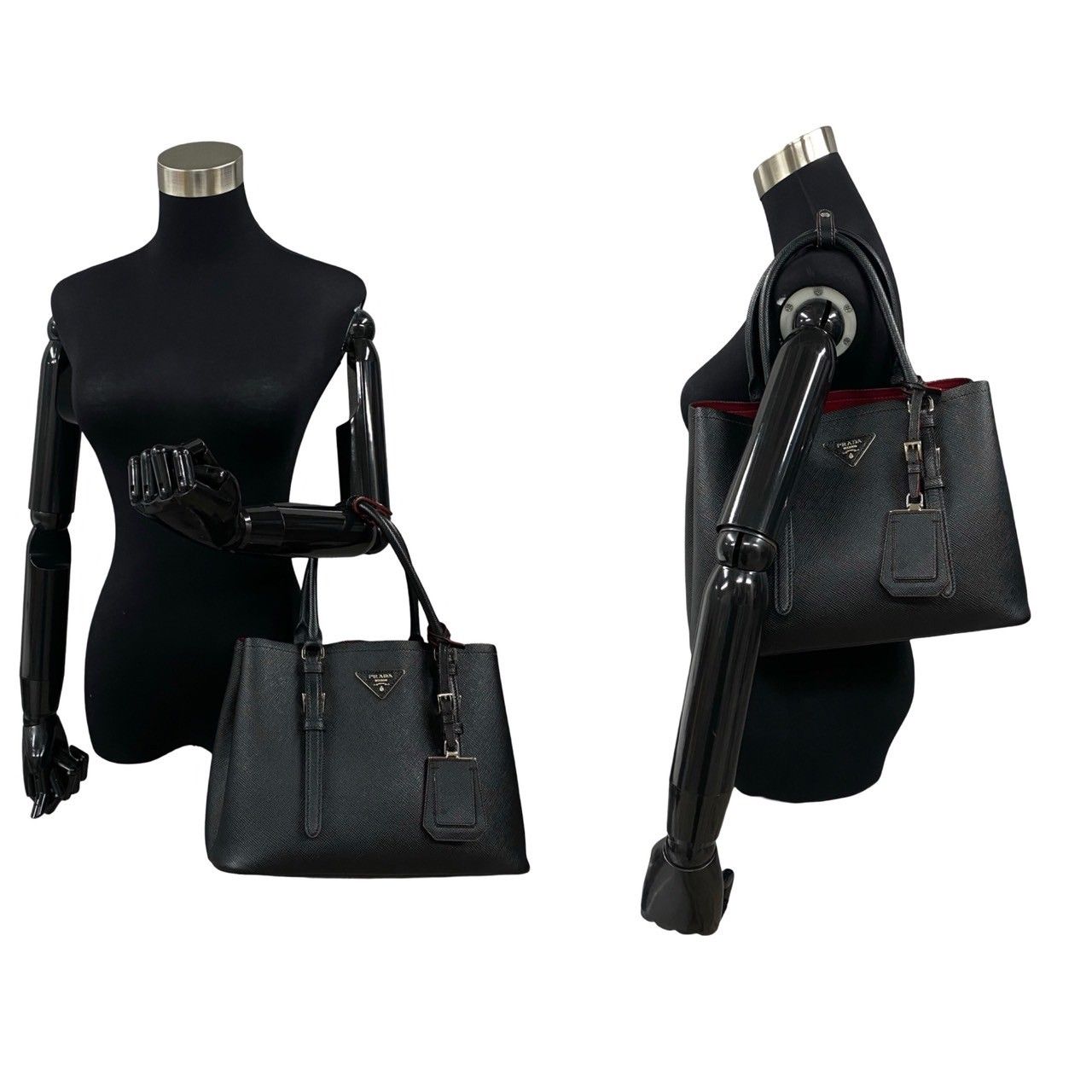極 美品 袋付き PRADA プラダ サフィアーノ 三角ロゴ プレート 極 美品 袋付き PRADA プラダ サフィアーノ 三角ロゴ プレート