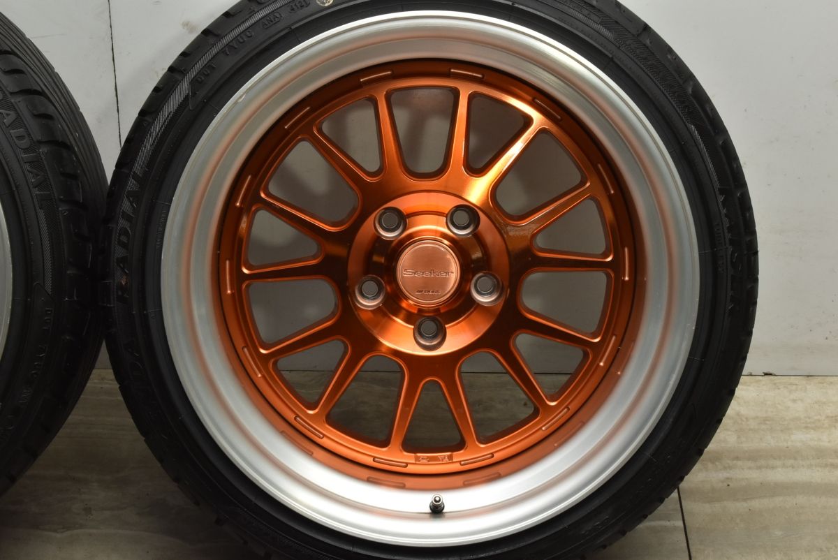 【超深リム バリ溝美品】WORK Seeker ワーク シーカー FX 17in 9.5J -9 PCD114.3 KENDA 215/40R17 ホンダ ヴェゼル 外し チューナーサイズ