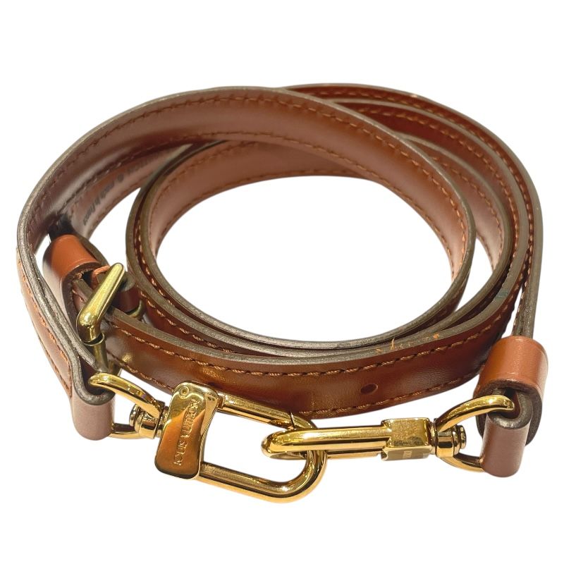 ルイ ヴィトン LOUIS VUITTON ショルダーストラップ ブラウン ゴールド金具 レザー ユニセックス ショルダーストラップ
