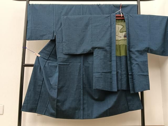 平和屋着物男性　紬　アンサンブル　霞文　正絹　逸品　BAAN8846wb