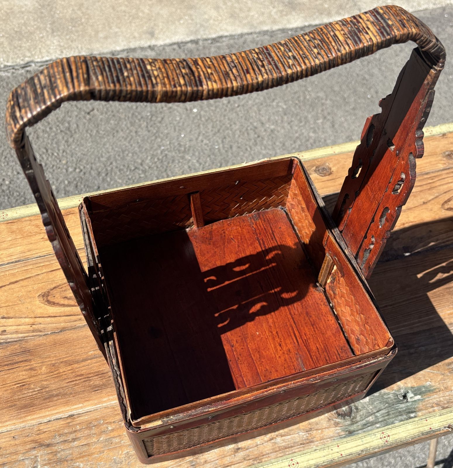 煎茶道具 茶道具 提籃(ていらん) 籠 煎茶・茶道具箱 民芸品