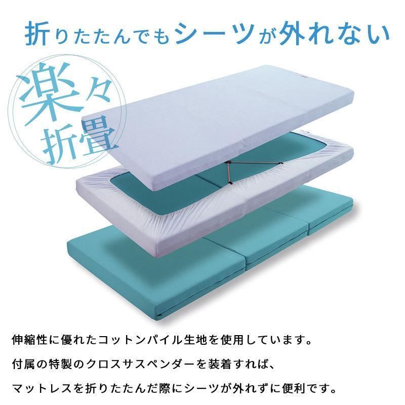 マニフレックス オートマボックスシーツ セミダブル 三つ折りマットレス用 フィットシーツ BT-AUTOMABOX117IV