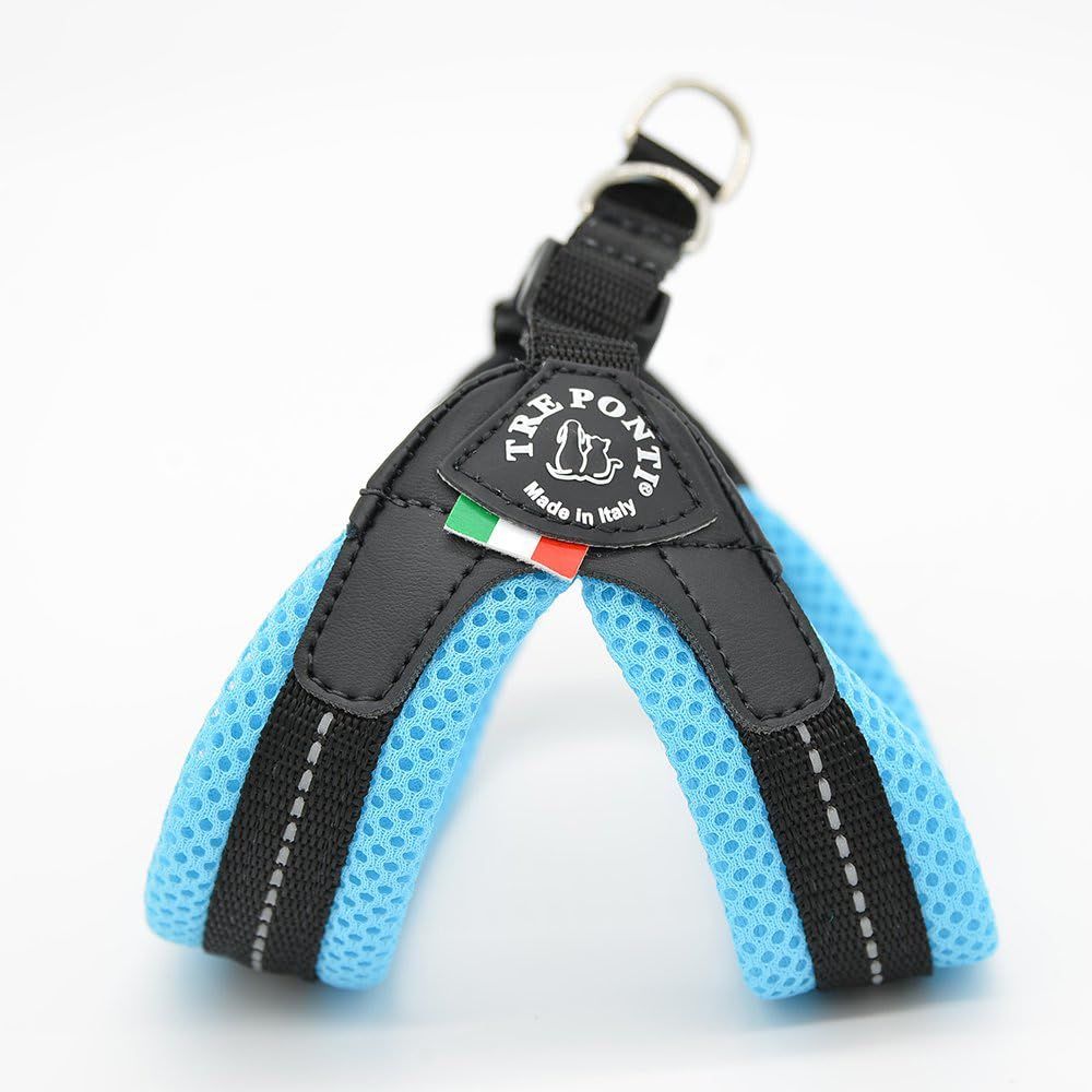 TRE PONTI トレポンティ Fibbia Soft Mesh Pastel フィッビア ソフトメッシュ パステル ハーネス 犬用 小型犬用 サイズ調節不可 サイズ3 5 シーブルー