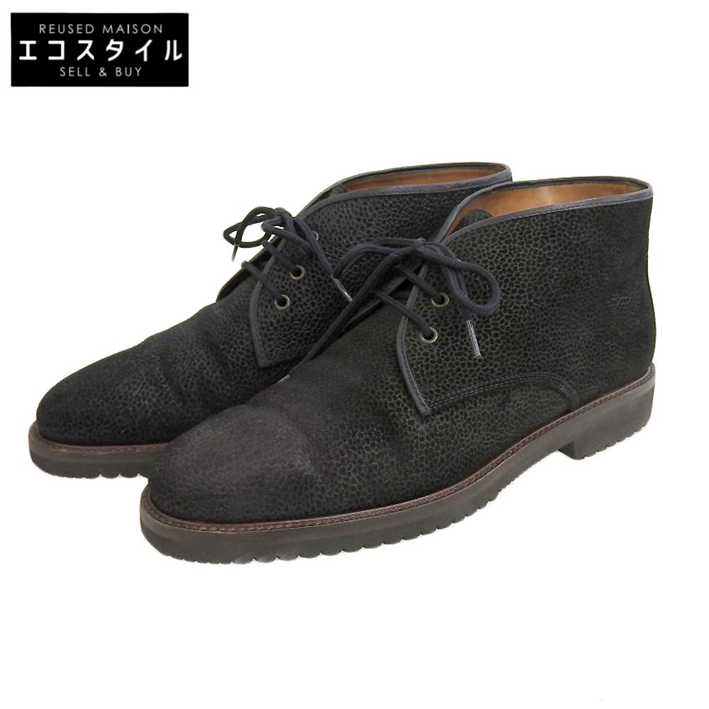 Salvatore Ferragamo サルヴァトーレフェラガモ STUDIO ALPINE スピリットスエード ビブラムソール チャッカブーツ メンズ 黒 6EE 6EE