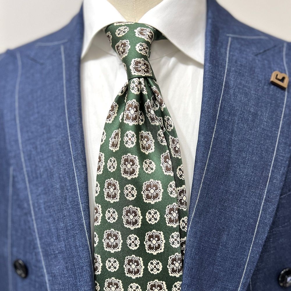 Stefano Cau ( ステファノカウ ) ネクタイ バンダナ柄 グリーン