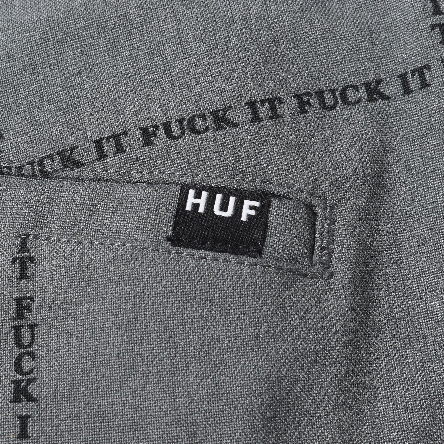 HUF ハフ パンツ サイズ:30 FUCK IT 格子柄 ワークパンツ グレー ボトムス ズボン スケート ファッション【メンズ】