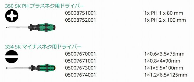  Wera強力型ドライバーセット プラス|マイナス 6本組334 SK|6 Rack 007680 ドライバービット ドライバー