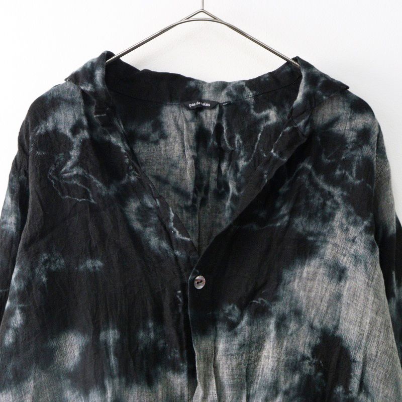 2022SS パドカレ pas de calais Uneven dyeing blouse アニヴァン ダイイング ブラウス 36/ブラック 染色加工【2400014499490】 2022SS パドカレ pas de calais Uneven dyeing blouse