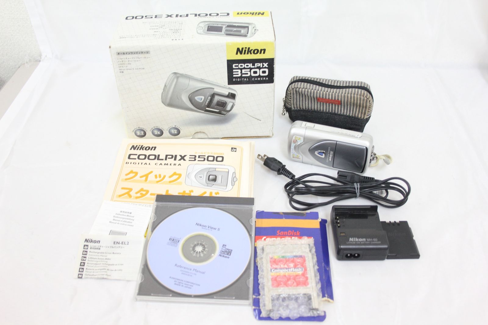 【返品保証】 【元箱付き】ニコン Nikon Coolpix E3500 ブラック バッテリー チャージャー付き コンパクトデジタルカメラ M1447