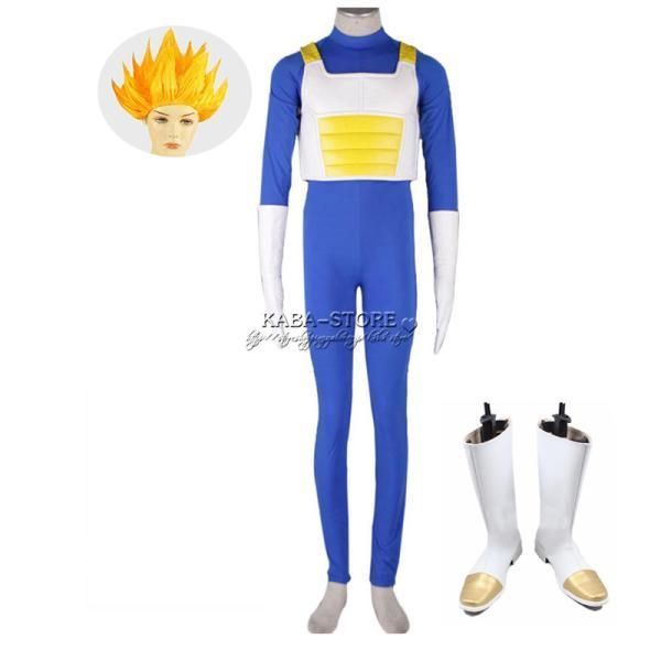 ◆ドラゴンボール 風 ザヤ人王子 ベジータ四世 コスプレ衣装 cosplay 衣装 ウィッグ 靴 コスチューム ハロウィンイベント 仮装 ク