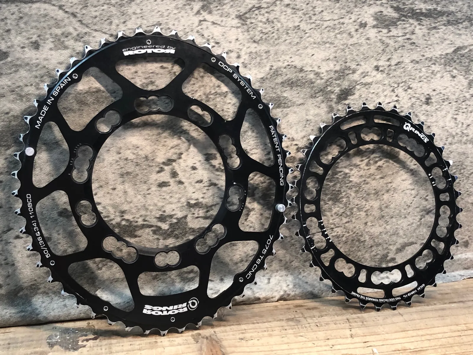 Rotor Q-Rings 110BCD 5アーム用 50T&34T 2枚セット ROTOR 「ローター」 Q-RINGS 50-34T チェーンリングセット