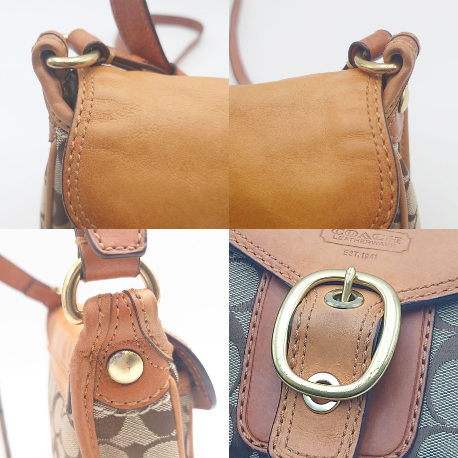 COACH コーチ ショルダーバッグ 斜め掛け シグネチャー キャンバス 