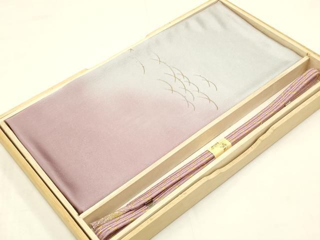 平和屋着物●和装小物 帯締め 帯揚げセット 芝文 暈し染め 金糸 金銀彩 正絹 ♥ AAAY7110ay