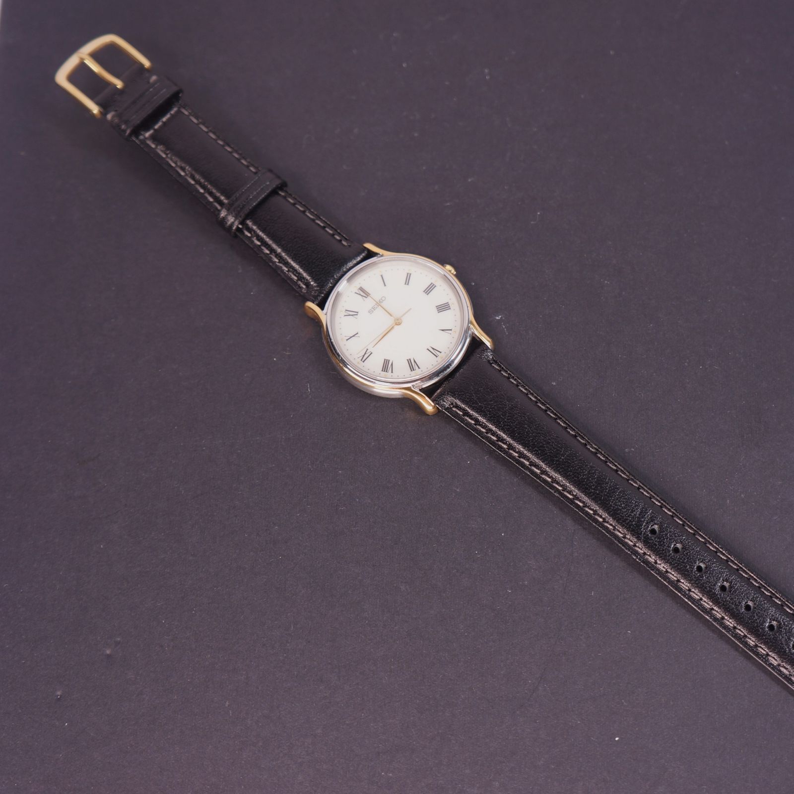 稼美働品】SEIKO アンティーク メンズ腕時計 新品ベルト 電池